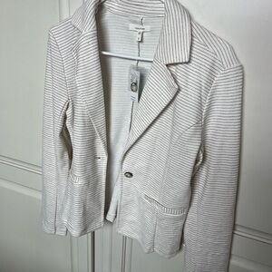 White/Cream Striped Women's Blazer